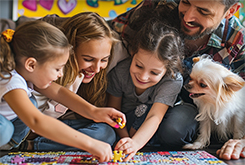 Child building social skills during ABA therapy